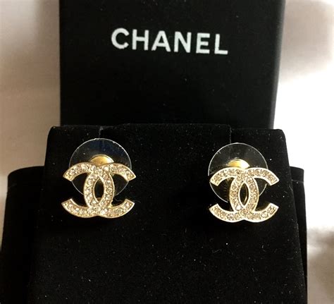 chanel earrings gold stud|Chanel stud earrings price.